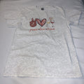 Peace, Love, Wine Gray/Orange Short Sleeve T-shirt Size M #960