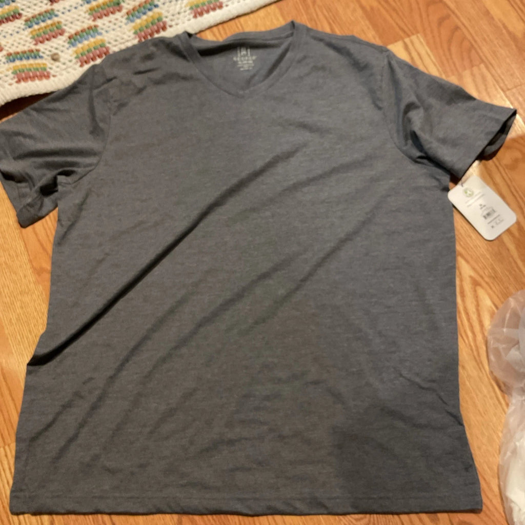 George Men's Vee Neck T-Shirt Charcoal Size XL (46-48)