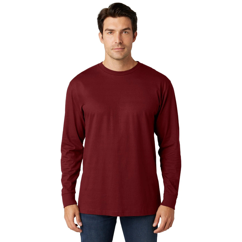 River Road Mens Long Sleeve T-Shirt Ribbed Cuffs Classic Crewneck Cotton Tee TOP