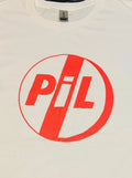 Pil (Public Image LTD) White T-Shirt / RED LOGO  John Lydon / Sex Pistols