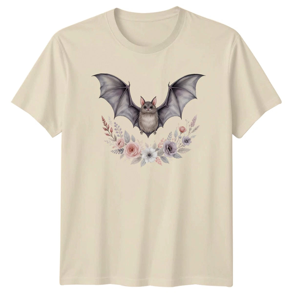 Bat Floral T-Shirt Bat Wildlife Animals Gift For Him And Her
