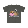Sleep Deprived Cute Cow Shirt Short Sleeve Print Kawaii Moody Angry Heifer Angus