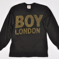 Vintage BOY London Black Gold Logo Long Sleeve Shirt XL Made in USA 80s 90s