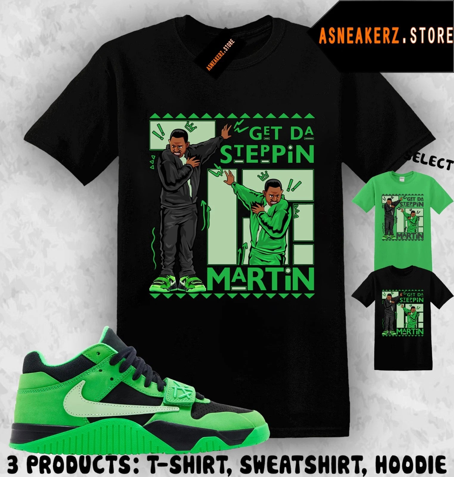 Shirt Match Jumpman Jack Green Spark Sneaker Matching Tee Get Tah Steppin Martin