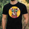 Mens Chihuahua Dog Hippie Motif Cotton T-Shirt Size XS to 5XL