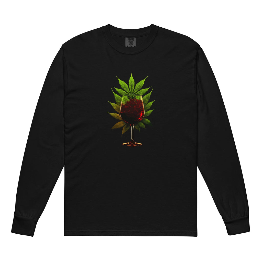 Wine And Weed Unisex Garment-Dyed Heavyweight Long-Sleeve Shirt