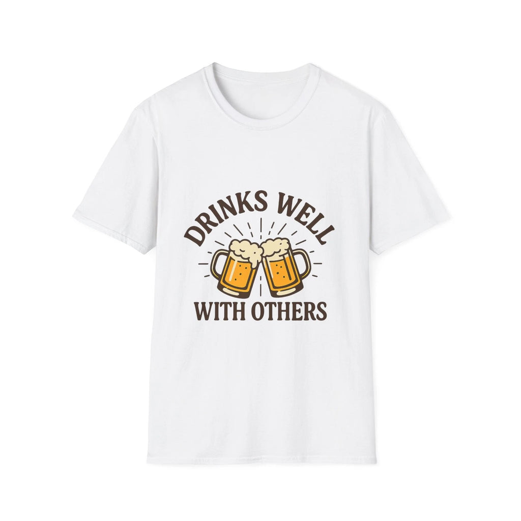 Funny Beer T-Shirt, Drinks Well With Others Shirt, Casual Tee, Beer Lover Gift