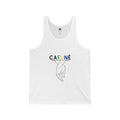 Minimalist Unisex Jersey Tank – 'CAFUNÉ' Graphic Tee – The Art of Touch