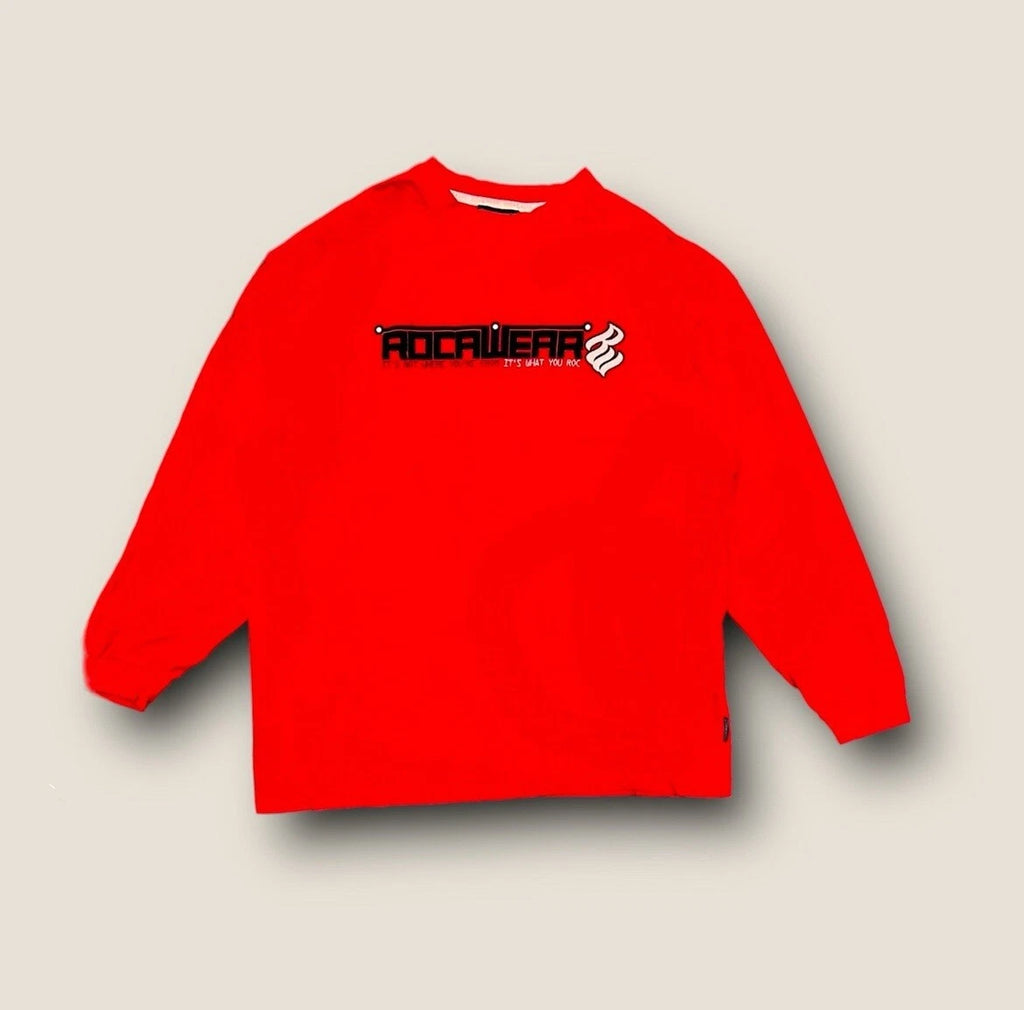 Y2K Rocawear Logo Long Sleeve Red T-Shirt
