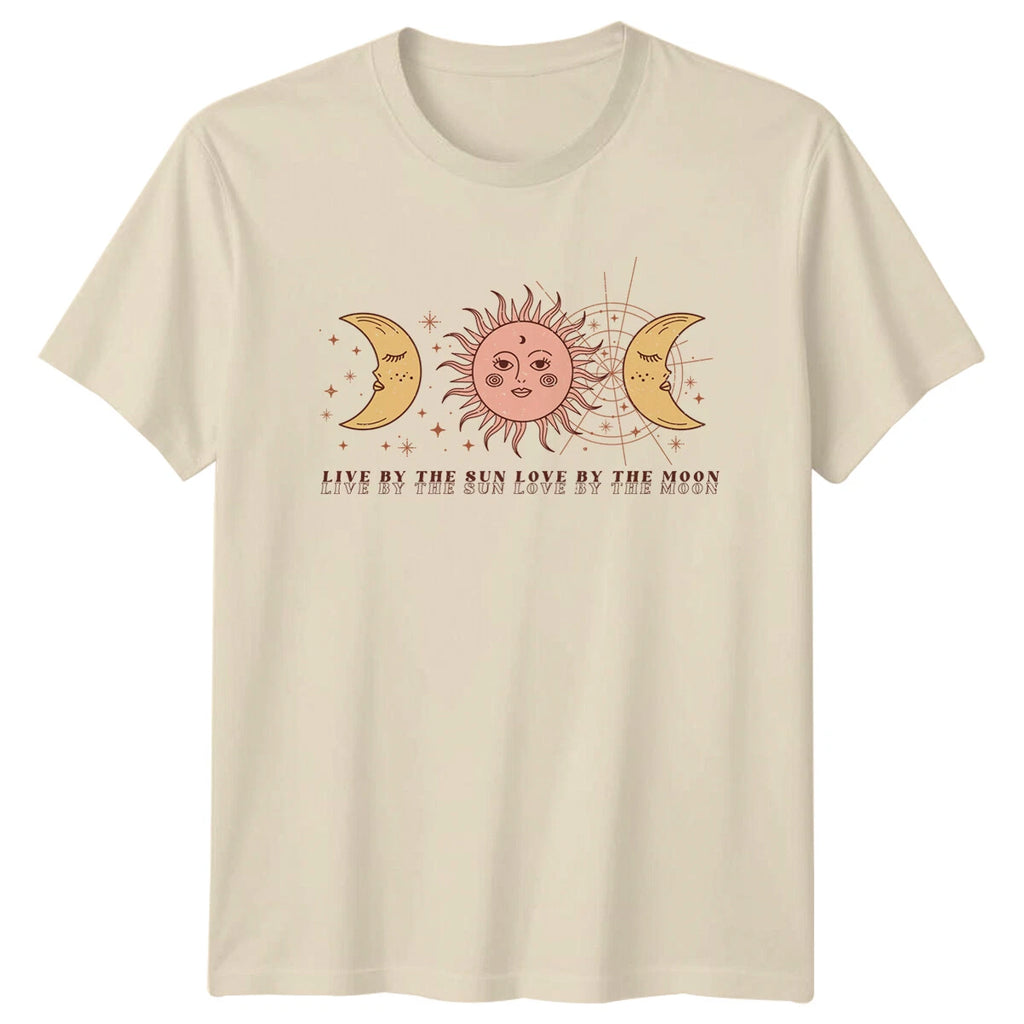 Live By The Sun Love By The Moon Celestial Boho Graphic T-Shirt