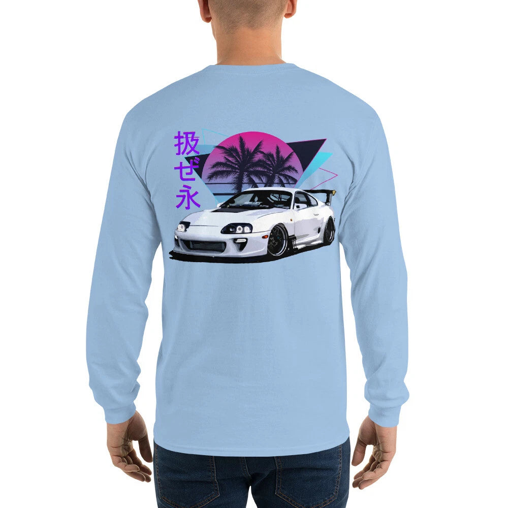 Vaporwave Aesthetic Supra JDM Tuning Drift Racing Men’s Long Sleeve Shirt