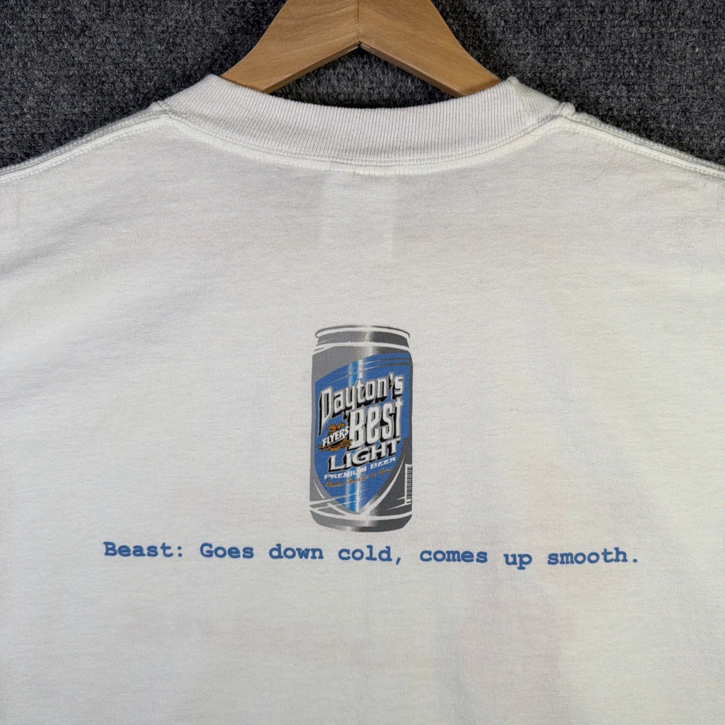 Vintage Beer Shirt Mens Large White 90s Funny Quote Daytons Best NSFW Alcohol