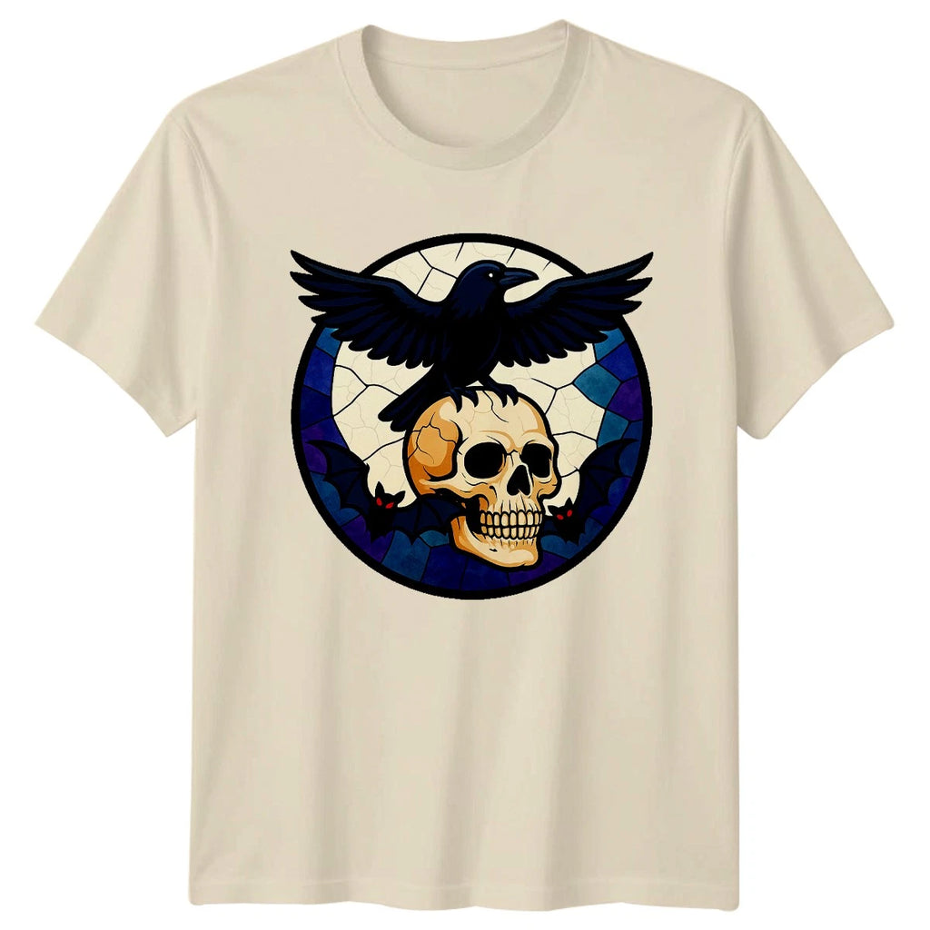 Skull Raven Bats Macabre Art Gothic Mens T-Shirt Womens Tee Graphic Unisex Top