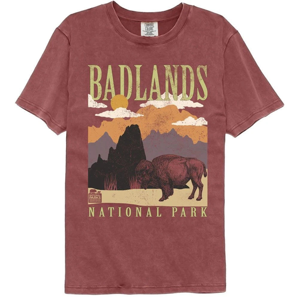 National Parks Badlands Minimalist Landscape Comfort Colors T-Shirt