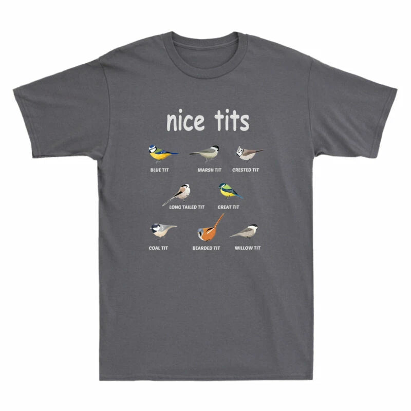 Watching Funny Crested Gift Birder T-Shirt Blue Bird Tit Marsh Tit Nice For Tit