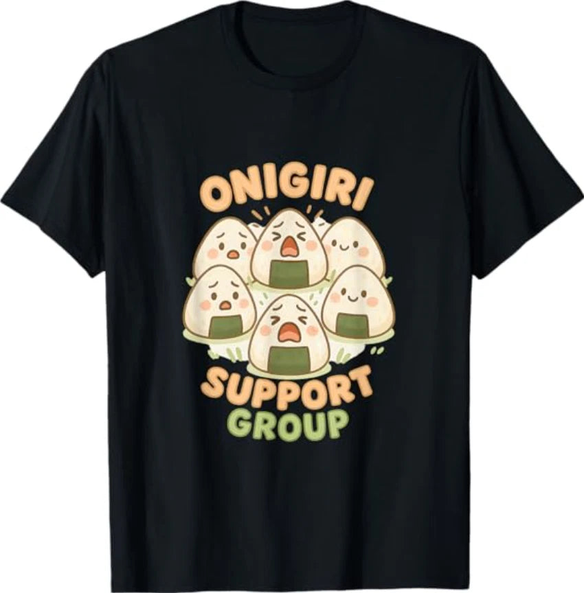 Cute Onigiri Support Group Circle Kawaii Sushi Snack Art T-Shirt