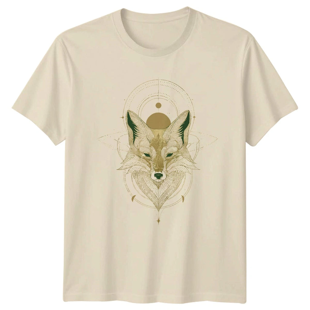 Celestial Fox Spirit Animal Design T-Shirt Boho Celestial Wildlife