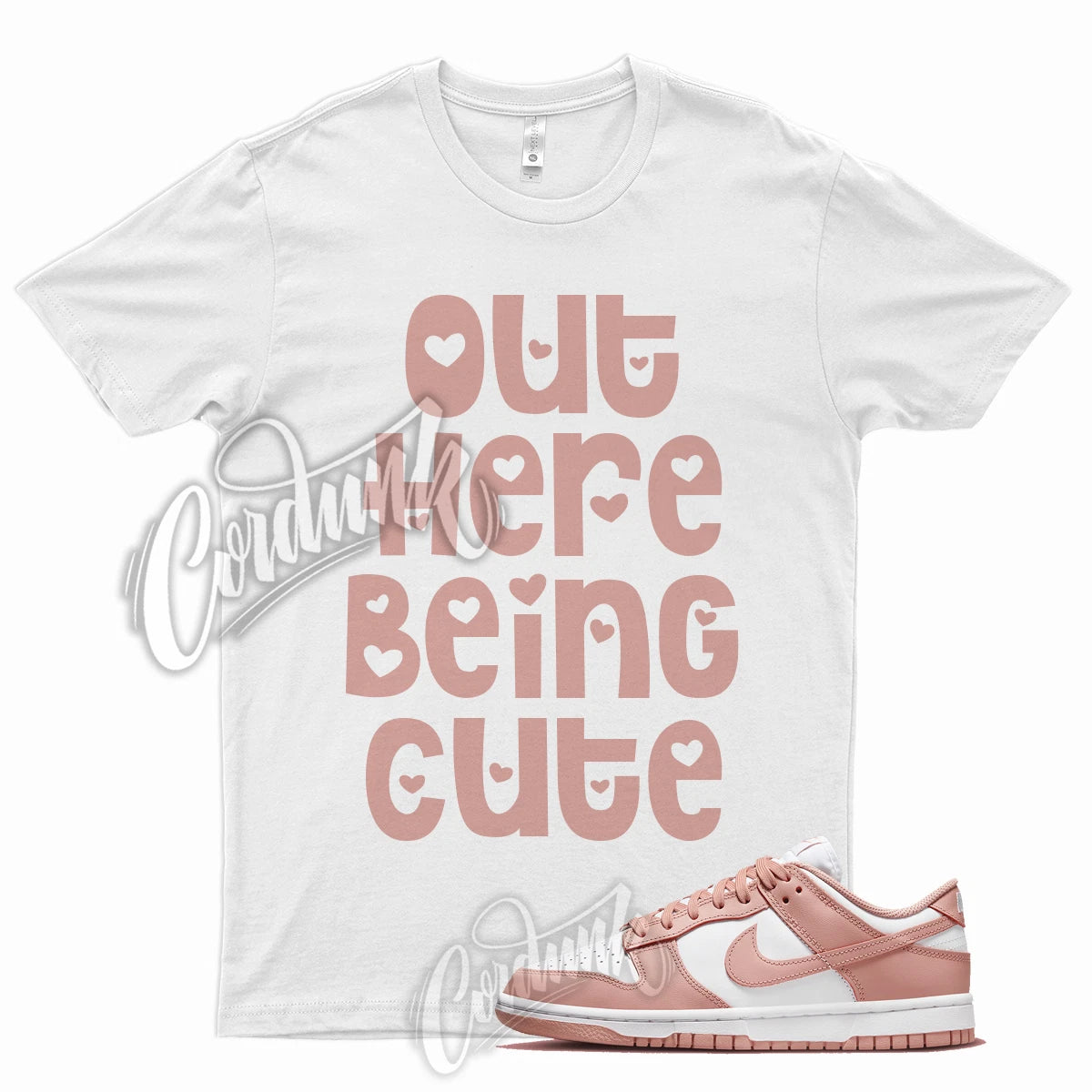 CUTE T Shirt for  WMNS Dunk Low Rose Whisper Foamposite Gold 1 Mid High