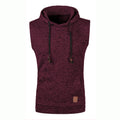 Mens Sleeveless Sweatshirt Pullover Hoodie Top T-Shirt Tee Gym Hooded Fitness