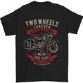 Two Wheels Forever Biker Motorcycle Funny Mens T-Shirt 100% Cotton