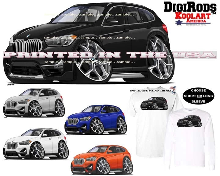 BMW X1 X 1 Series SUV Model DigiRods / Koolart Cartoon Car T Shirt S-5X