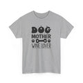 Dog Mother Wine Lover T-Shirt – Cute Puppy Lover Paw Print Graphic Tee
