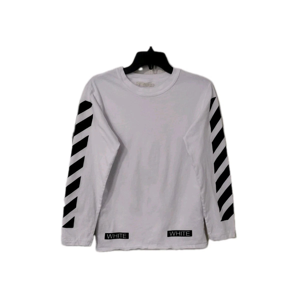 Viral Streetwear Grunge Indie Off White Diagonals Long Sleeve Tee Unisex Small