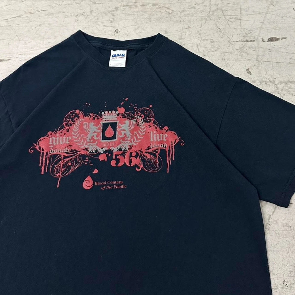Y2K Lion Grunge Give Blood T-Shirt