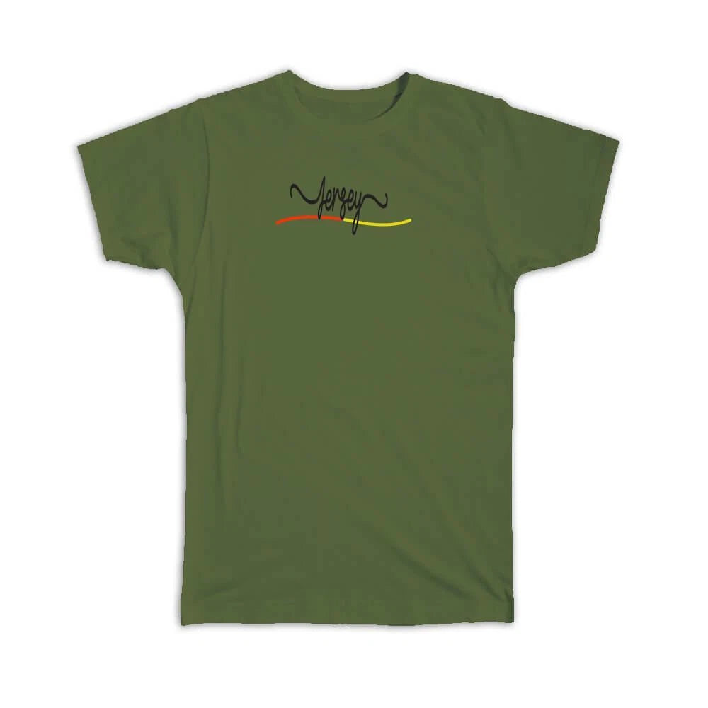 Gift T-Shirt : Jersey Flag Colors Travel Expat Country Minimalist