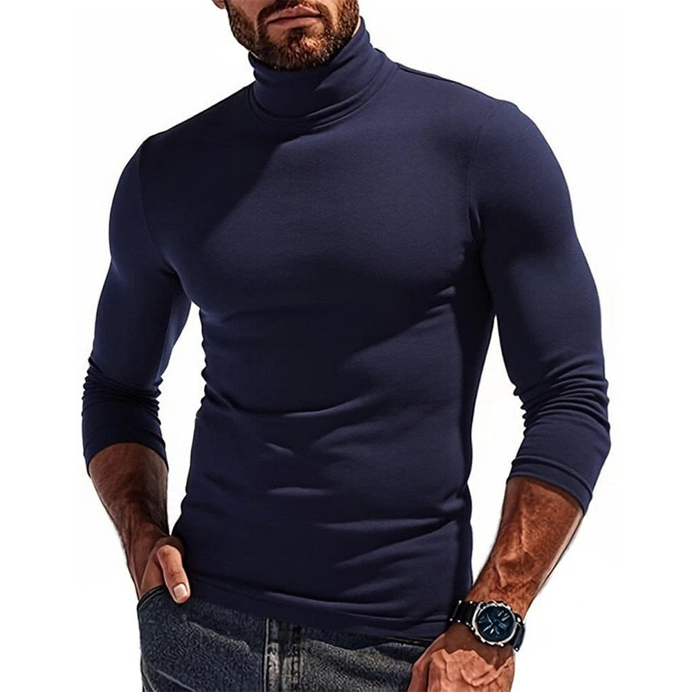 Mens Thermal Turtleneck Pullover Long Sleeve Basic Tops for Cooler Seasons