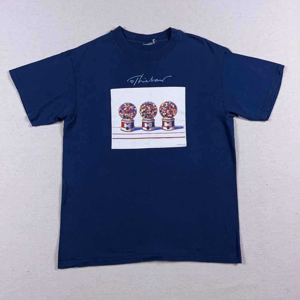 VTG Wayne Thiebaud T Shirt Mens Medium Blue Pop Art Graphic Tee Retrospective