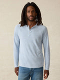 Faherty Cloud Henley T Shirt Mens XXL Light Blue Heather Long Sleeve $98 NWT