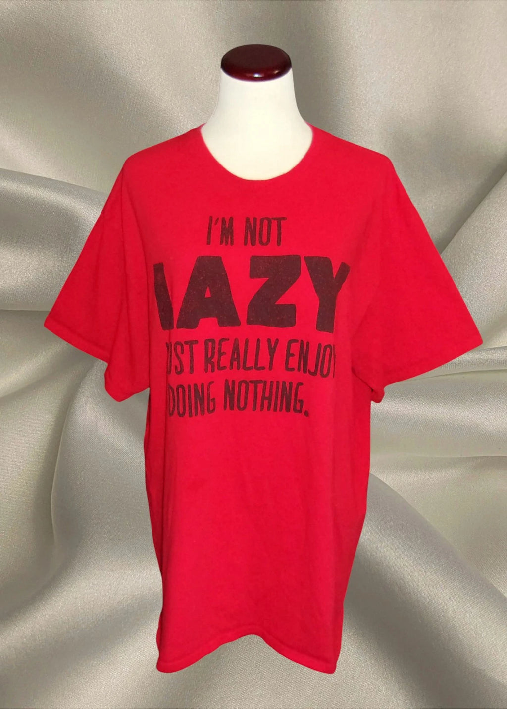 Delta Pro Weight Unisex XL Red Funny Graphic T‑Shirt I’m Not Lazy Doing Nothing