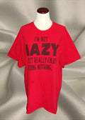 Delta Pro Weight Unisex XL Red Funny Graphic T‑Shirt I’m Not Lazy Doing Nothing