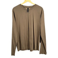 Rochambeau Long Sleeve Shirt 100% Cotton Taupe Brown Stretchy Minimalist Mens L
