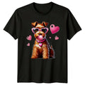 Dog With Pink Hearts Sunglasses Bubble Gum Animals Dogs Mens TShirt Womens Tee