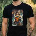 Mens Cat Anime Style Print Cotton T-Shirt Size XS to 5XL