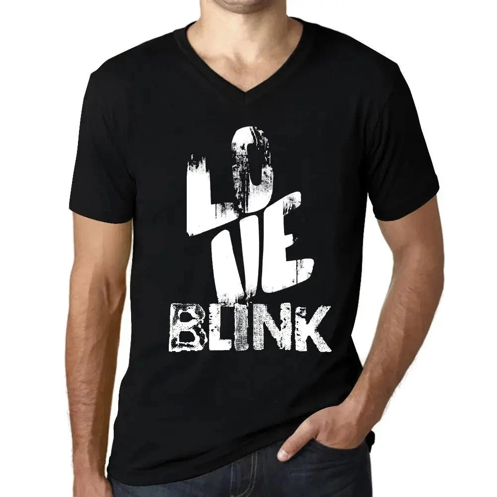 Men's Graphic T-Shirt V Neck Love Blink Eco-Friendly Limited Edition