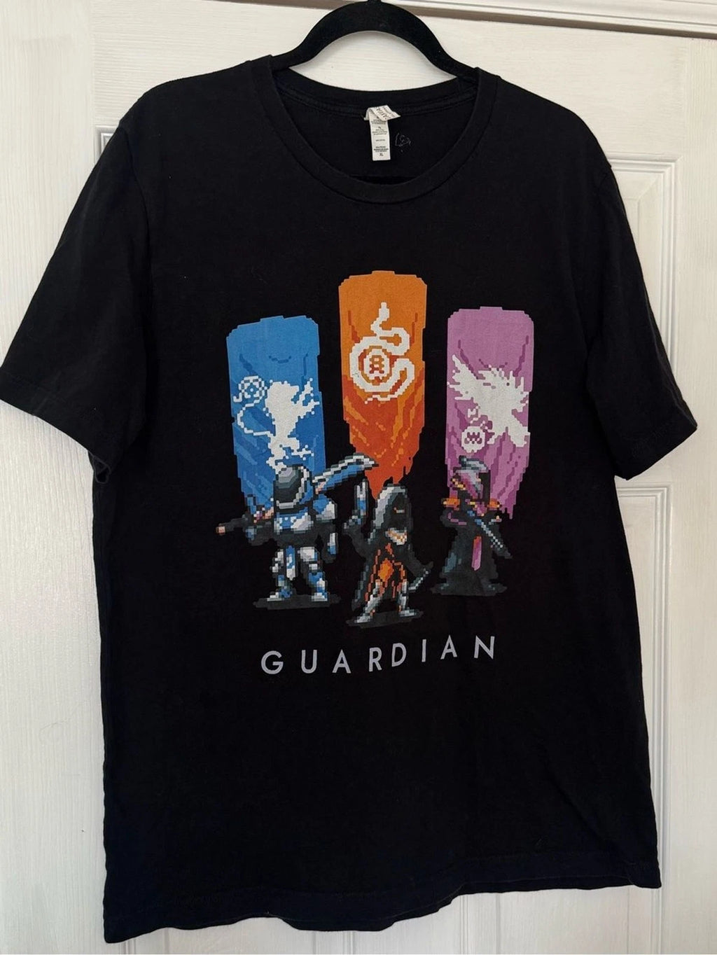 Retro Guardian pixel art T-shirt from the video game Destiny