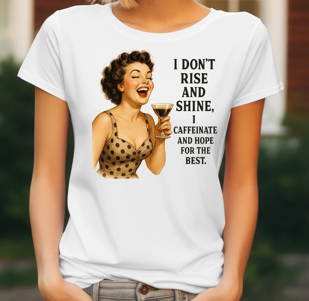 Funny Morning Person Quote T Shirt Ladies Retro Sarcastic Tee