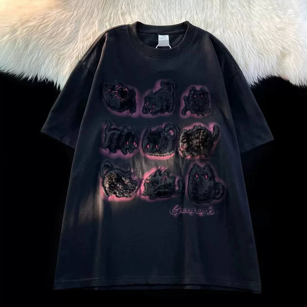 Unisex Rabbit Graphic T Shirt Cotton Oversized Vintage Casual Couple Tee