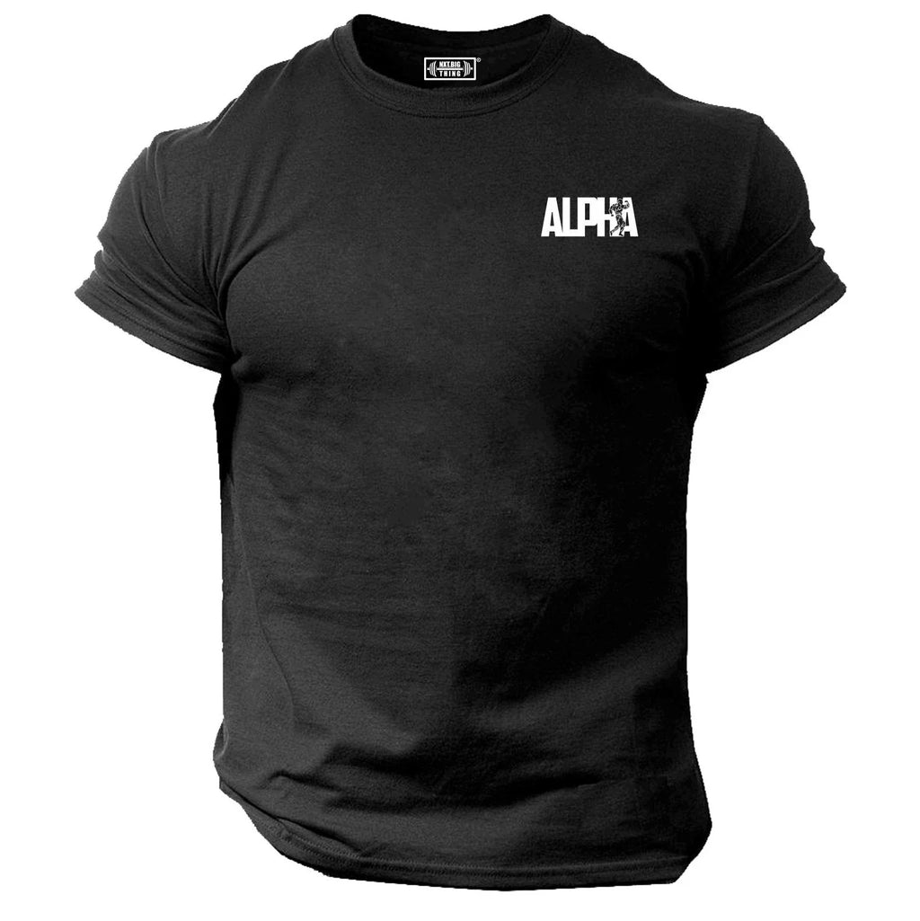 Alpha T Shirt Pocket Gym Clothing Bodybuilding Training Workout Muscles MMA Top