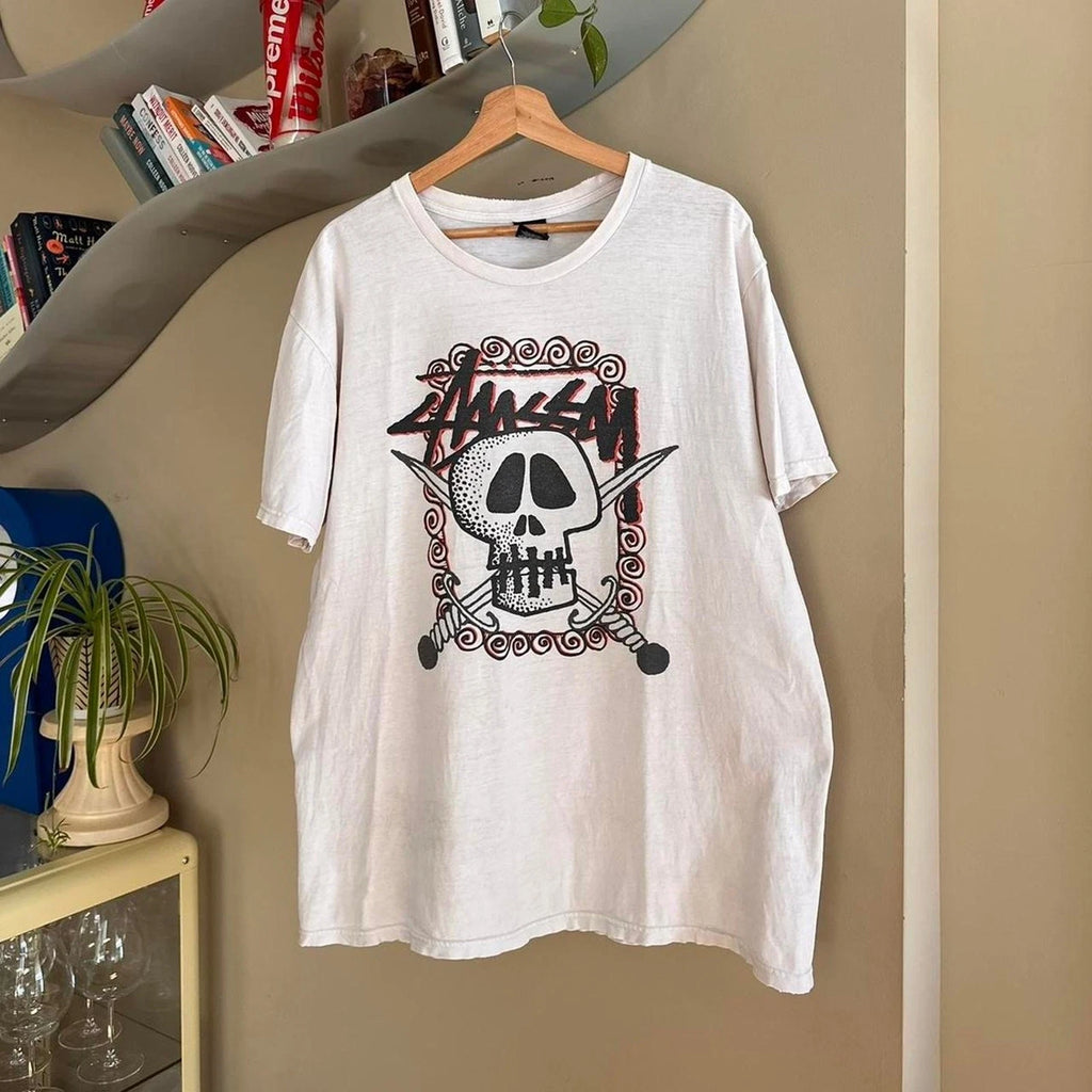 Vintage Y2K Stussy Skull Shirt Size L