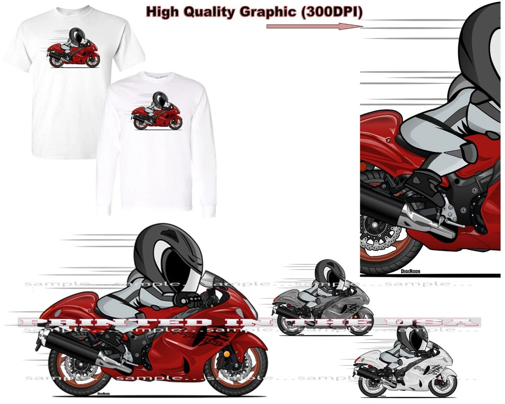 Suzuki Hayabusa GSXR GSX-R Racing Motorcycle DigiRods Cartoon Biker T Shirt