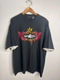 Vintage Y2k DJ Street Style Hip Hop Crew T Shirt Size Large Black 5131