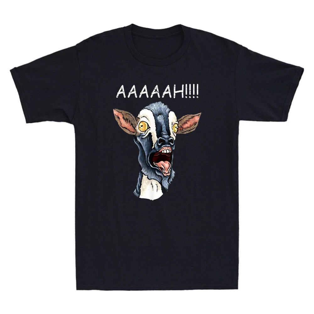 AAAH! Funny Screaming Goat Humor Meme Goat Lover Gift Men's Short Sleeve T-Shirt