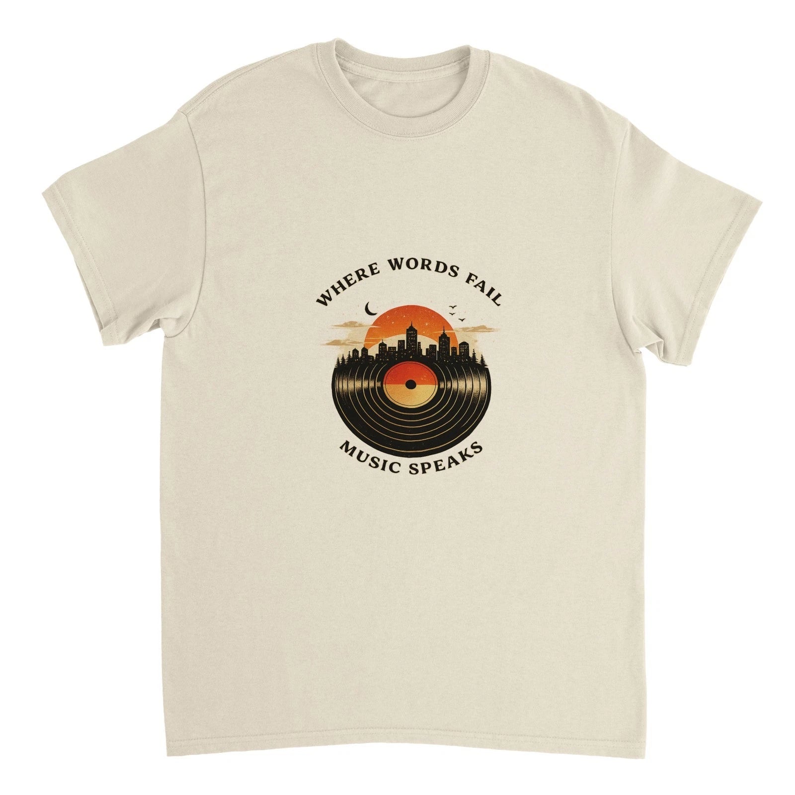 Minimalist Retro Vinyl Vibes Graphic Tee – Vintage Music Aesthetic Shirt