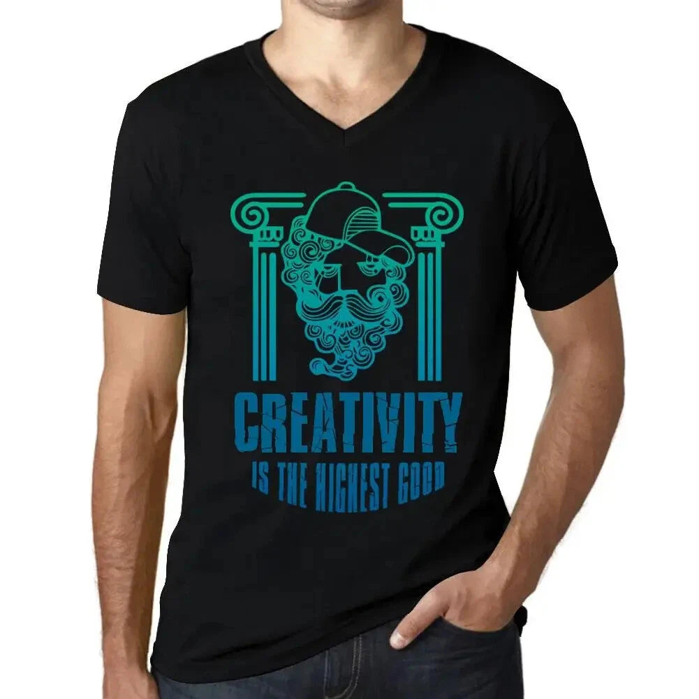 Men's Graphic T-Shirt V-Neck Creativity Is The Highest Good - Creativity
