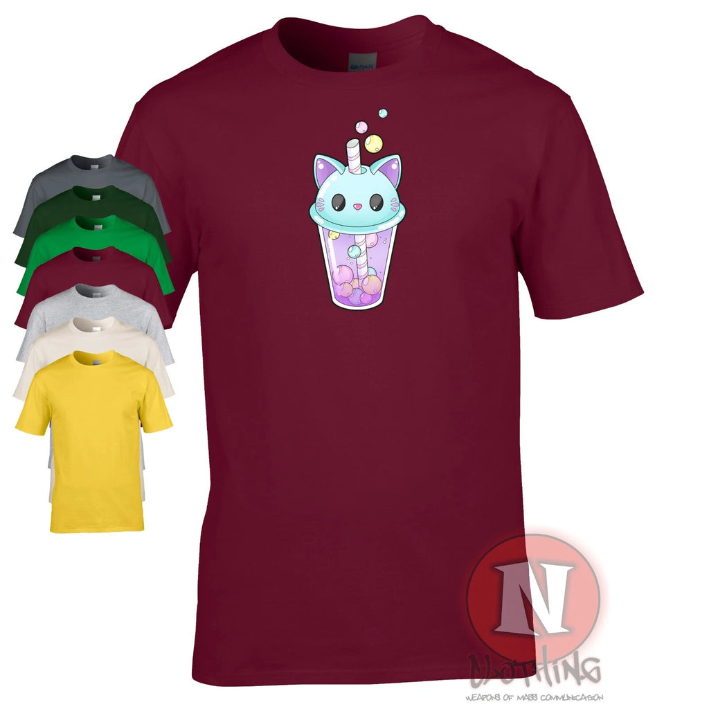 Cute kitty bubble tea t-shirt Japanese Asian cat feline Kawaii tee