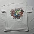 Bass Fishing Art T-Shirt Mens Large Living The Reel Life Dad Lake Beach Fish Y2K